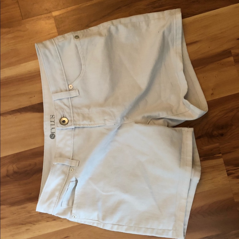 White jean shorts